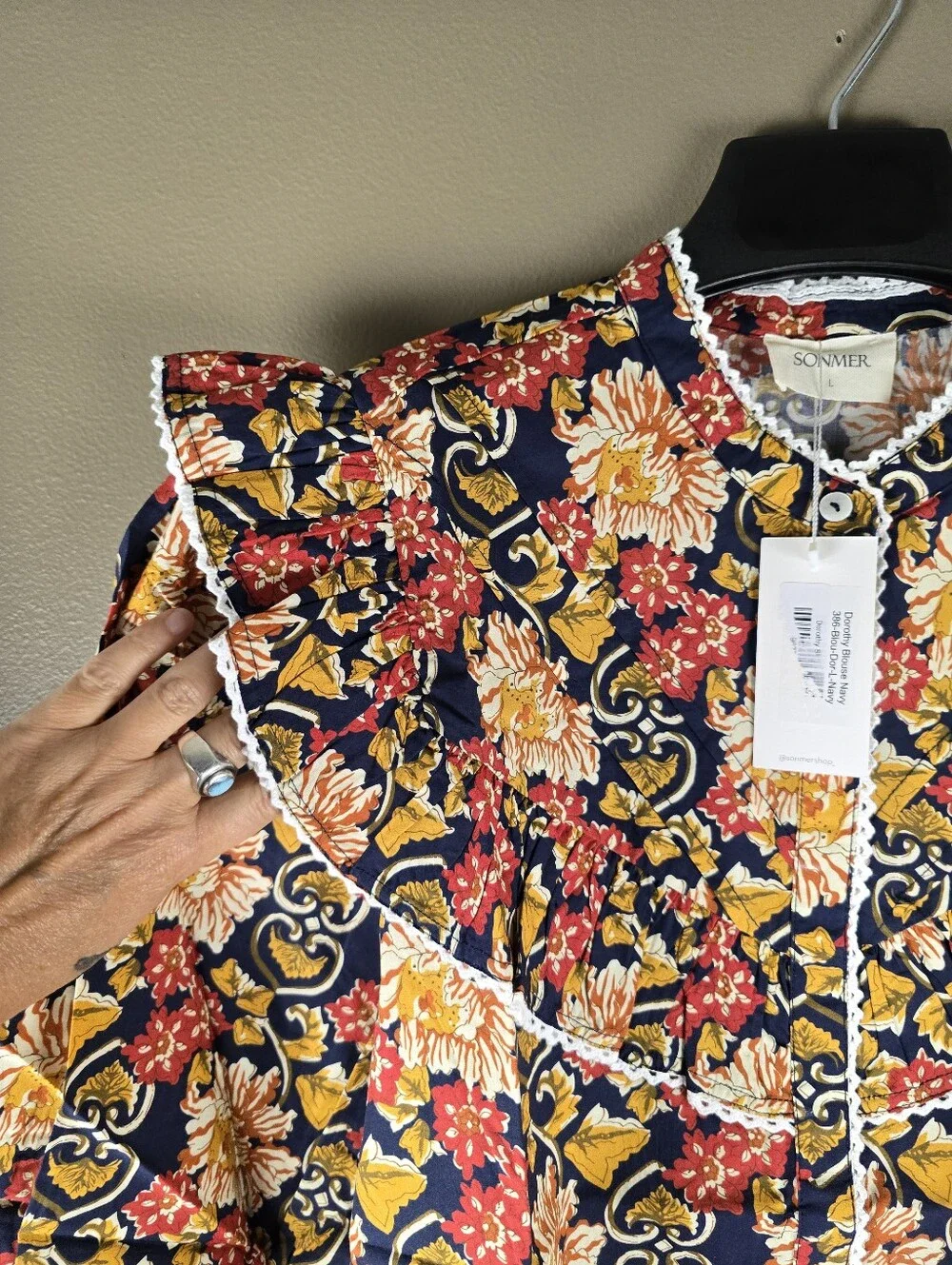 Sonmer Dorthy Blouse Navy Blue Large